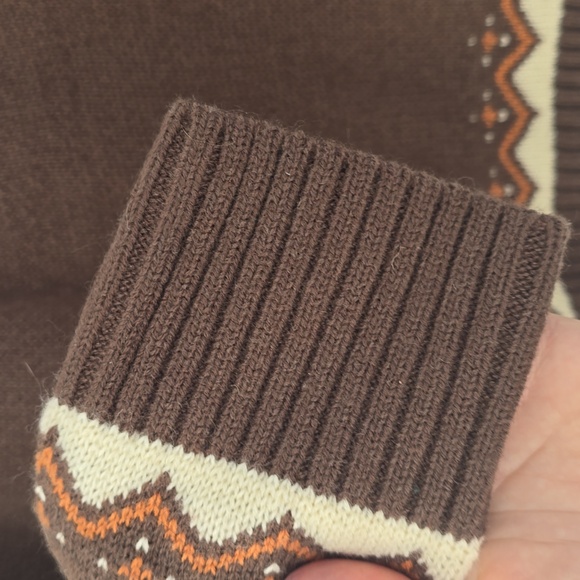 NWT Kiel James Patrick Orange and Brown pumpkin Fair Isle Sweater Size S Wool - Picture 6 of 11